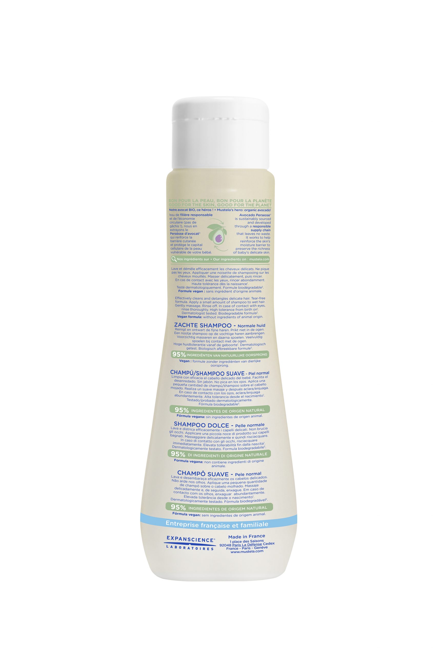 Champú suave con aguacate Bio Mustela 200 mL